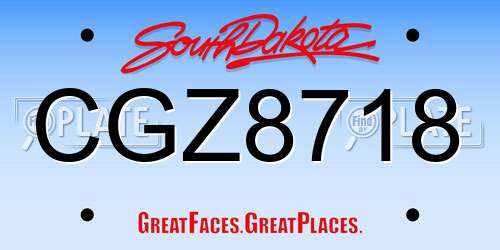 CGZ8718 South Dakota License Plate