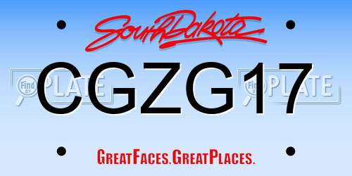 CGZG17 South Dakota License Plate