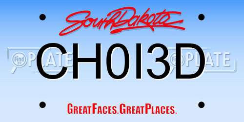 CH0I3D South Dakota License Plate