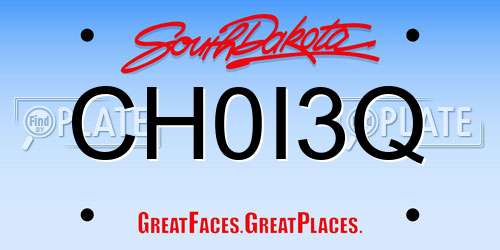 CH0I3Q South Dakota License Plate