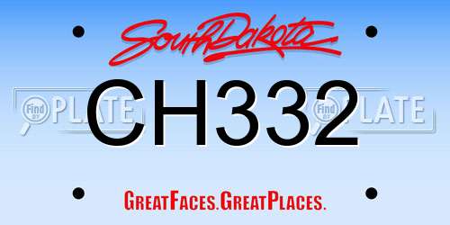 CH332 South Dakota License Plate
