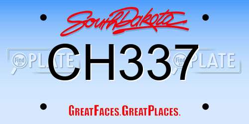 CH337 South Dakota License Plate