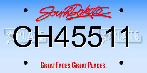 CH45511 South Dakota License Plate