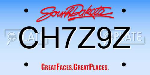 CH7Z9Z South Dakota License Plate