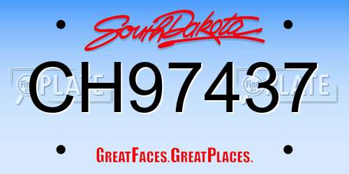 CH97437 South Dakota License Plate