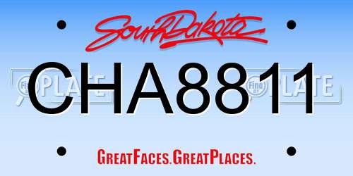 CHA8811 South Dakota License Plate