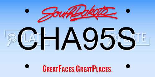 CHA95S South Dakota License Plate