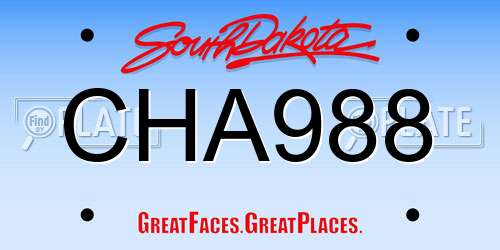 CHA988 South Dakota License Plate