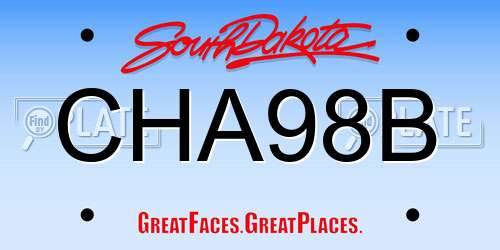 CHA98B South Dakota License Plate