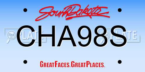 CHA98S South Dakota License Plate