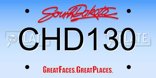 CHD130 South Dakota License Plate