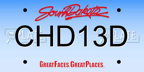CHD13D South Dakota License Plate