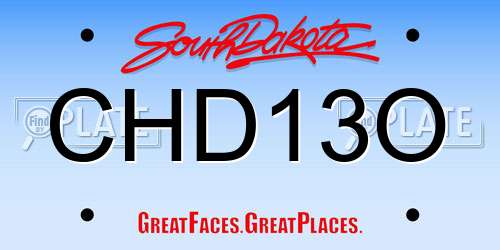 CHD13O South Dakota License Plate