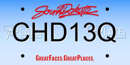 CHD13Q South Dakota License Plate