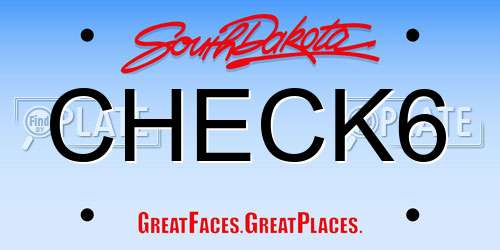 CHECK6 South Dakota License Plate