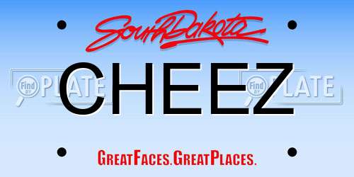 CHEEZ South Dakota License Plate