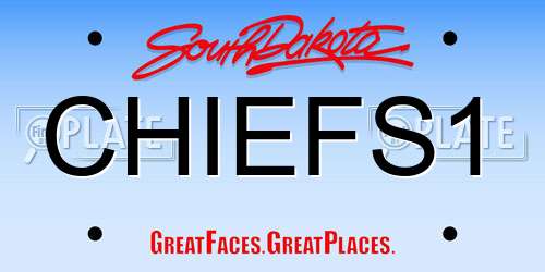 CHIEFS1 South Dakota License Plate