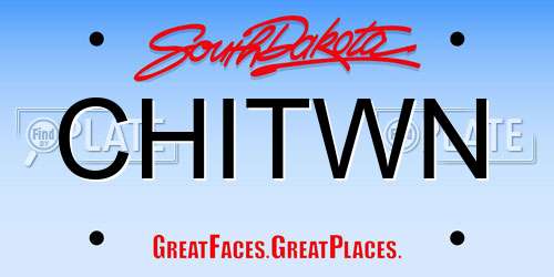 CHITWN South Dakota License Plate