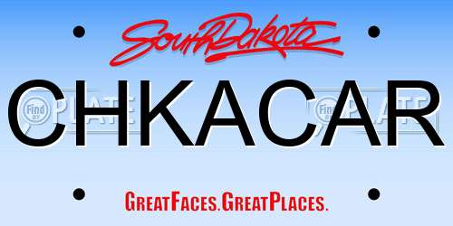 CHKACAR South Dakota License Plate