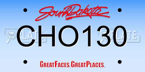 CHO130 South Dakota License Plate