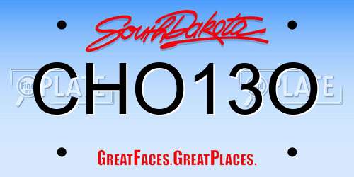 CHO13O South Dakota License Plate