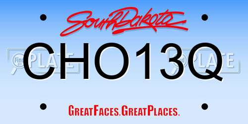 CHO13Q South Dakota License Plate