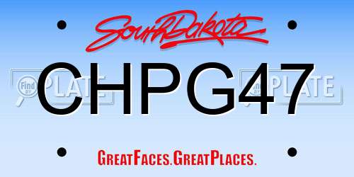 CHPG47 South Dakota License Plate