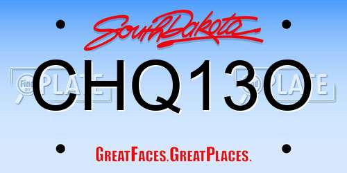 CHQ13O South Dakota License Plate