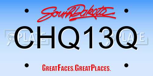 CHQ13Q South Dakota License Plate
