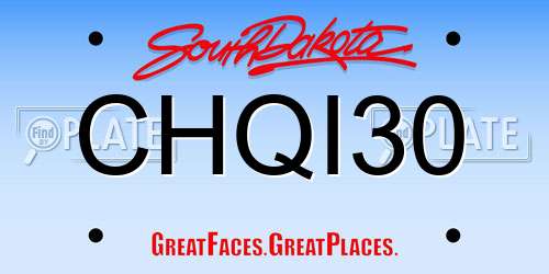 CHQI30 South Dakota License Plate
