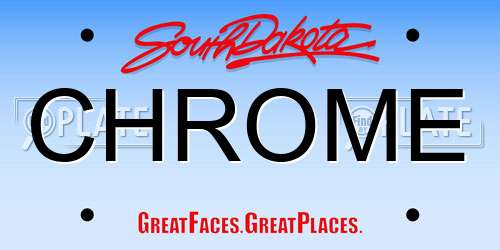 CHROME South Dakota License Plate