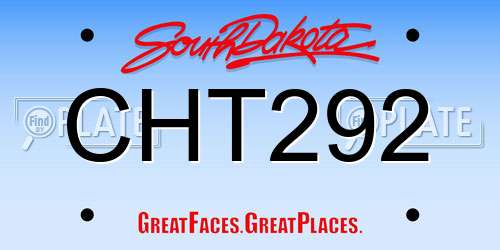 CHT292 South Dakota License Plate