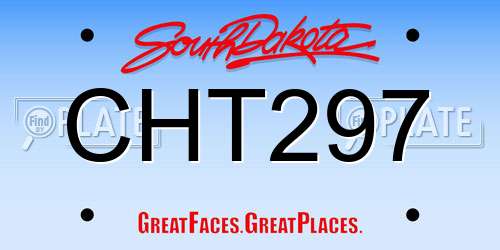 CHT297 South Dakota License Plate