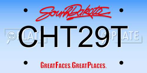 CHT29T South Dakota License Plate