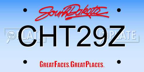 CHT29Z South Dakota License Plate