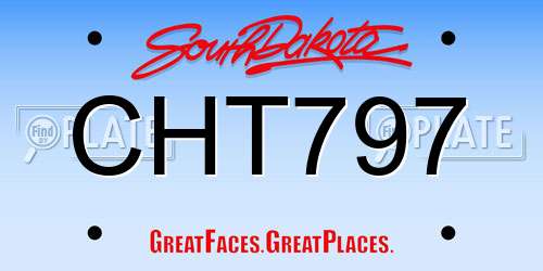 CHT797 South Dakota License Plate