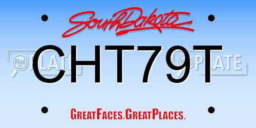 CHT79T South Dakota License Plate