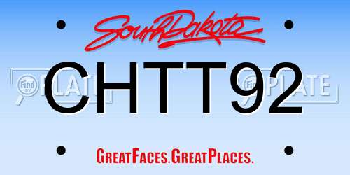 CHTT92 South Dakota License Plate