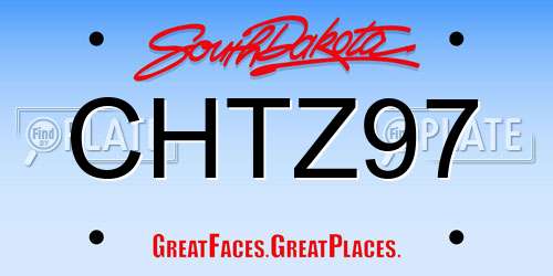 CHTZ97 South Dakota License Plate