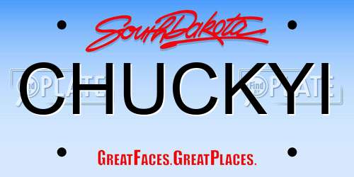 CHUCKYI South Dakota License Plate