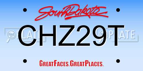 CHZ29T South Dakota License Plate