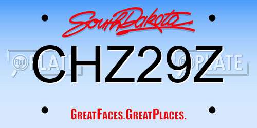 CHZ29Z South Dakota License Plate