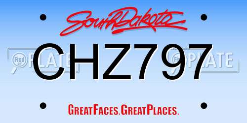 CHZ797 South Dakota License Plate