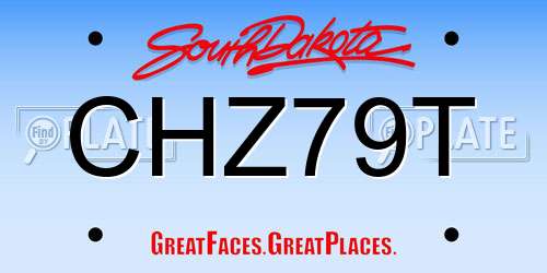 CHZ79T South Dakota License Plate