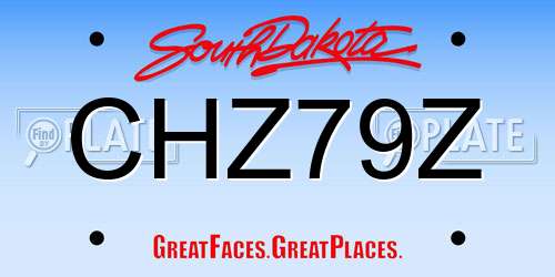 CHZ79Z South Dakota License Plate