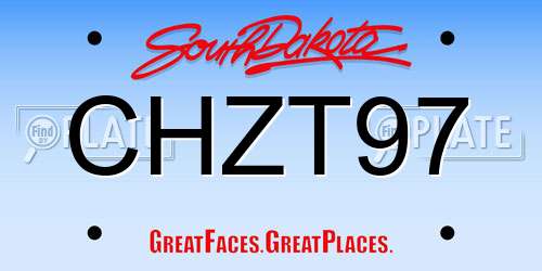 CHZT97 South Dakota License Plate