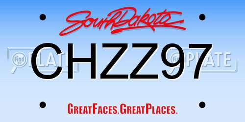 CHZZ97 South Dakota License Plate