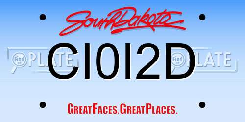 CI0I2D South Dakota License Plate