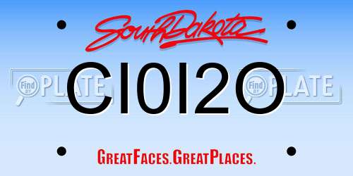 CI0I2O South Dakota License Plate
