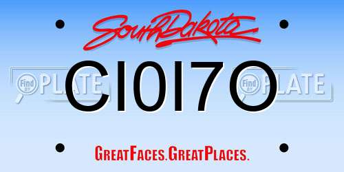 CI0I7O South Dakota License Plate